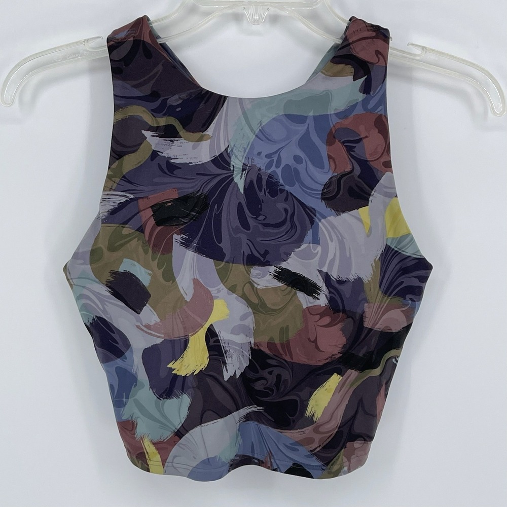 Athleta Women's Multicolor Abstract Print Conscious Crop Tank Top Size Small